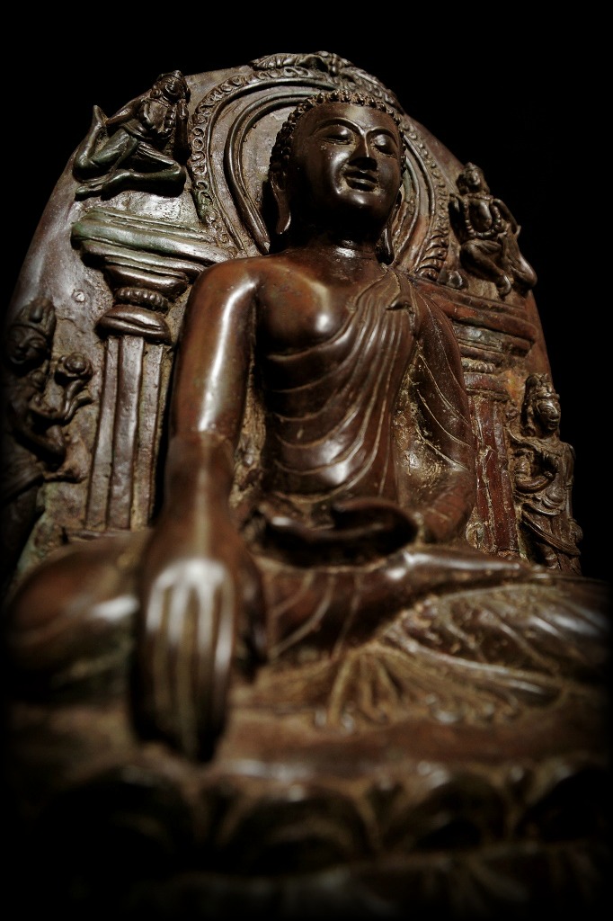 Early 19C Bronze Sitting India Buddha #BB454